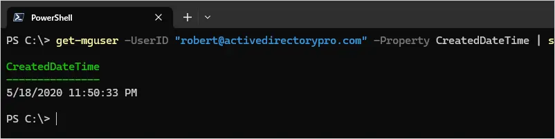display specific azure user properties