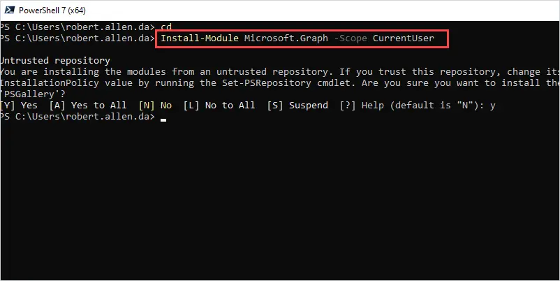 install Microsoft graph powershell