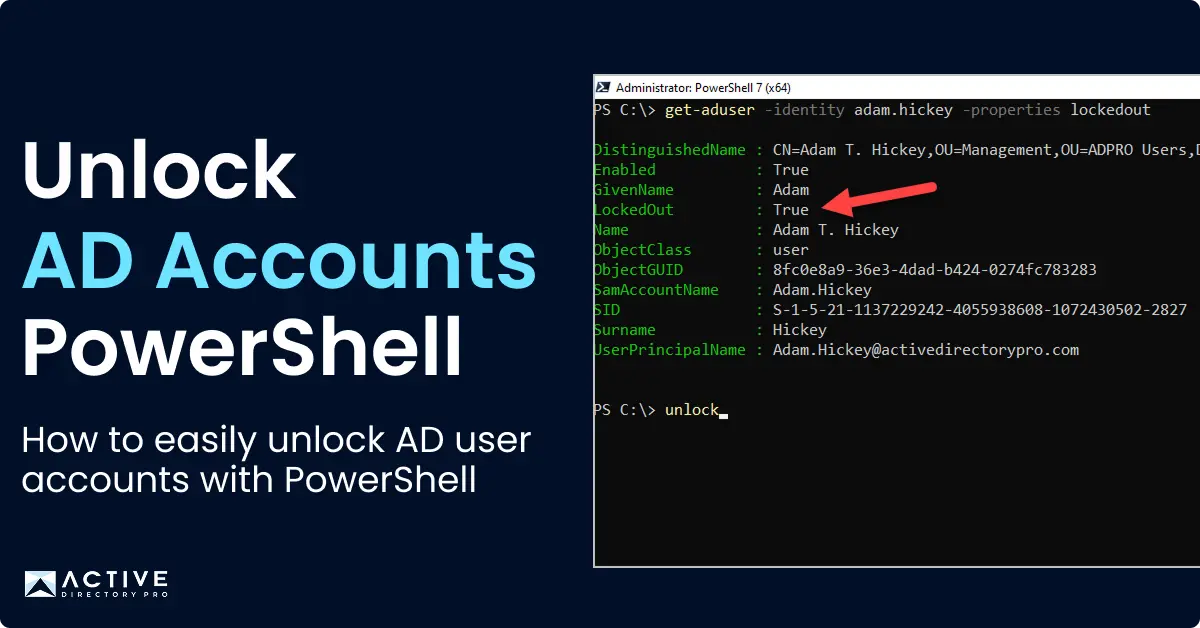 how to unlock ad accounts with powershell