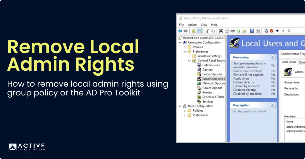 remove local admin rights