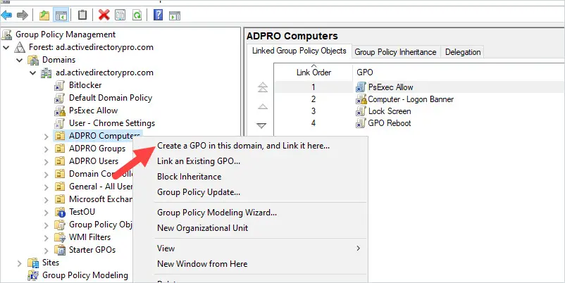 create gpo