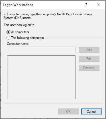 logon workstations