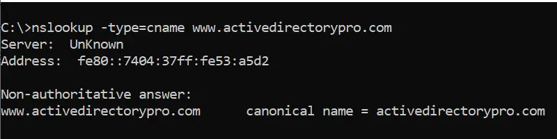 cname record lookup