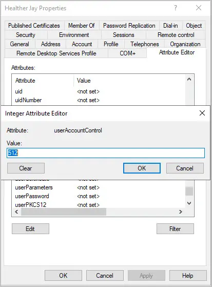 view useraccountcontrol attribute