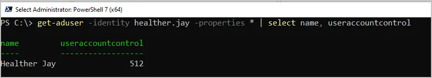 powershell get useraccountcontrol