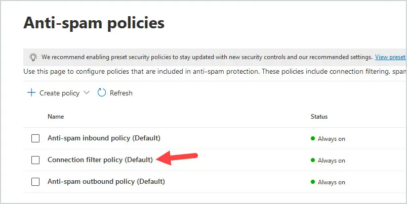 whitelist ip address anti spam rules
