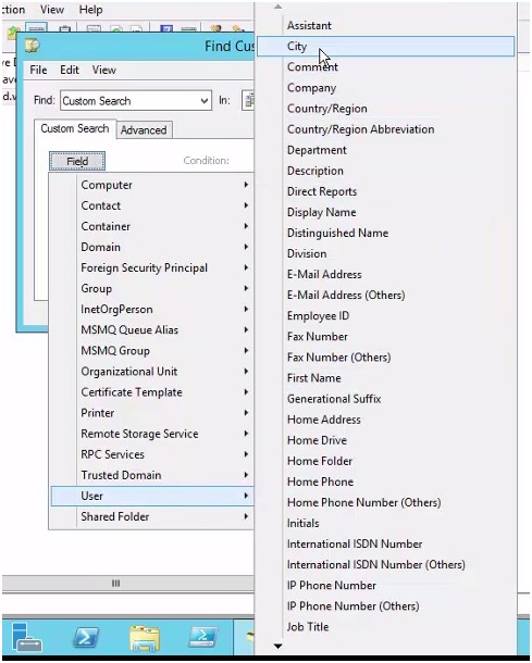 custom active directory search