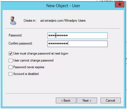 How To Create A New Active Directory User Account