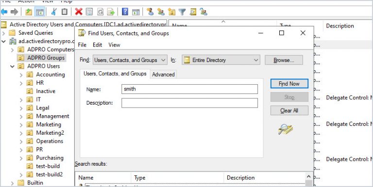 How to search and find objects in Active Directory