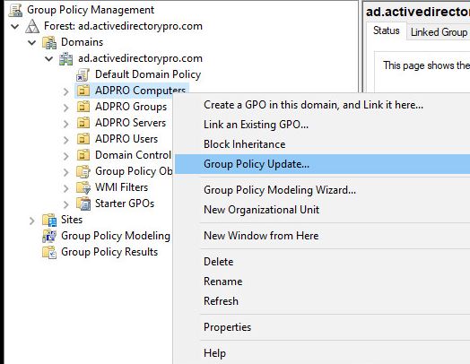 group policy management console command