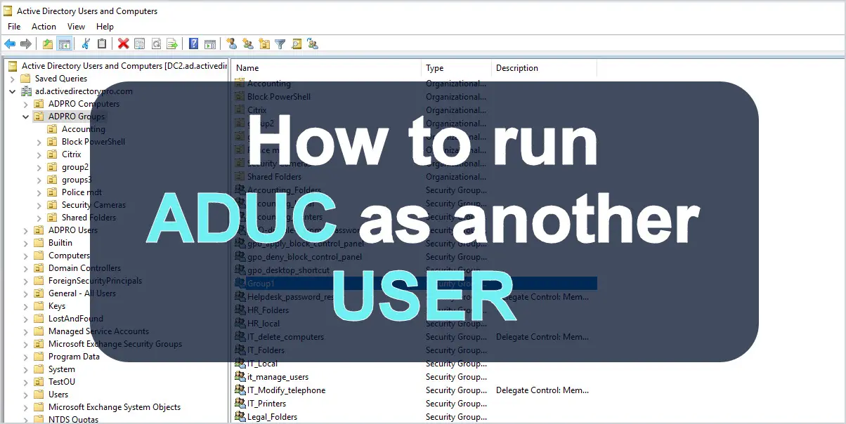 How to run aduc as another user