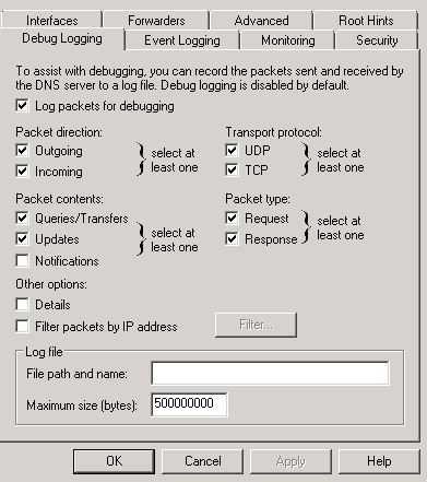 dns debug logs