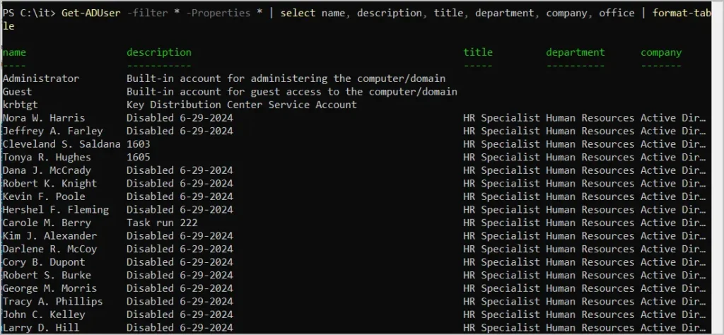 powershell verify attributes