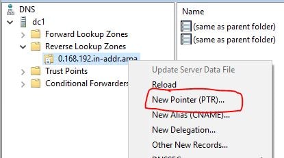 Configure Dns Reverse Lookup Zones And Ptr Records Windows Server 16