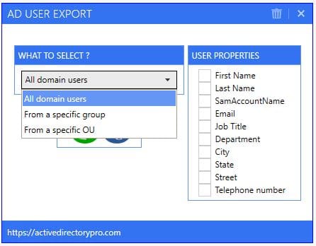 export list of ad users to csv file