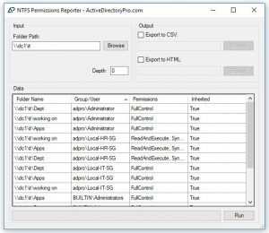 free NTFS Permissions Reporter Pro 4.0.492