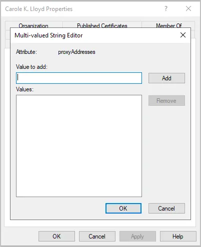 active directory remove proxyaddresses