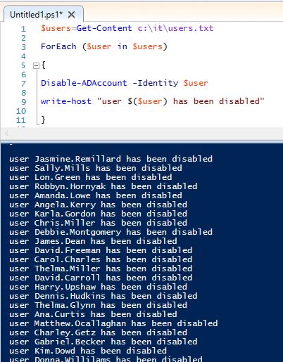 powershell disable local account