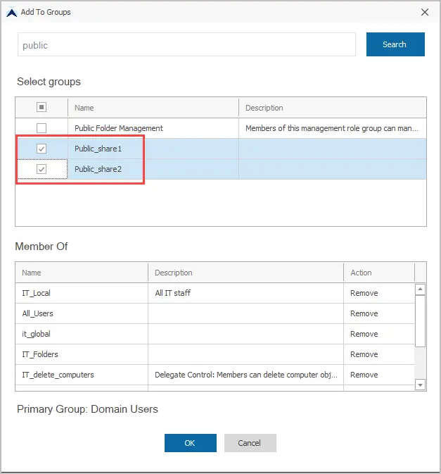 select groups