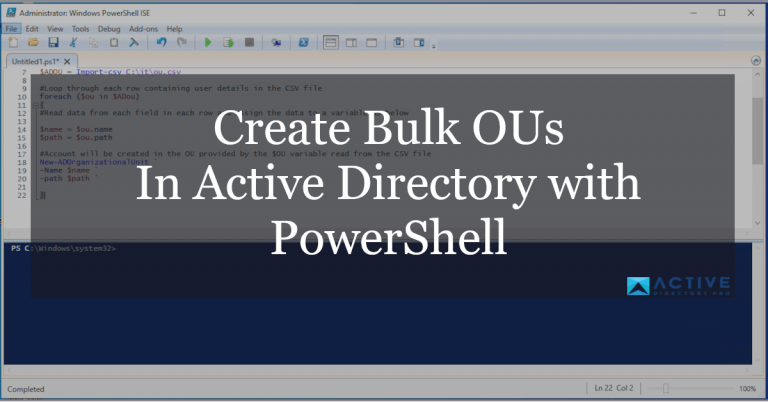 Create Bulk Organizational Units Ou In Active Directory With Powershell Active Directory Pro 1863