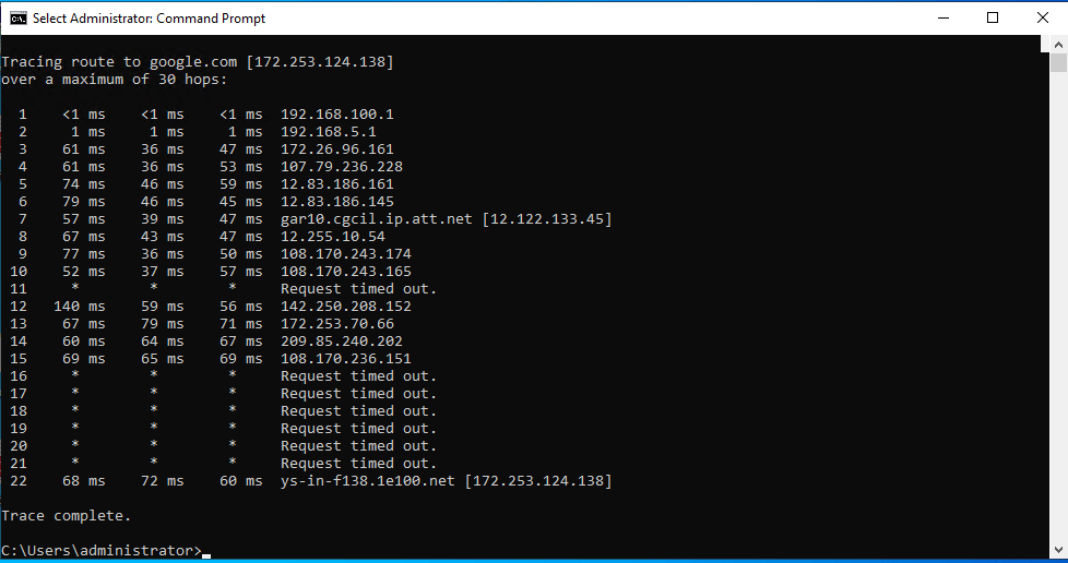 Network timeout. Mikrotik tracert команда в консоли.