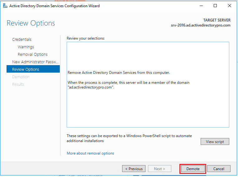 restarting active directory domain services