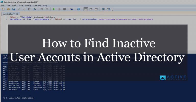 How to find inactive user accounts in active directory