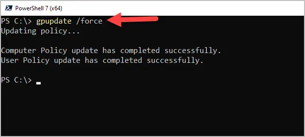 gpupdate /force command