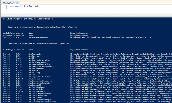 how-to-list-installed-powershell-modules-active-directory-pro