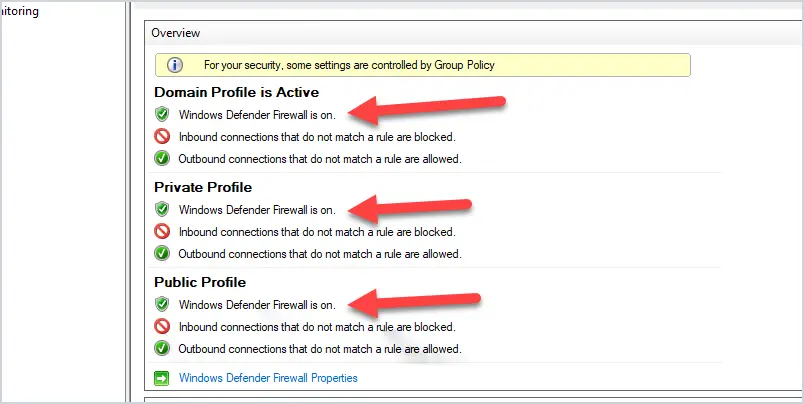 Enable Windows Firewall