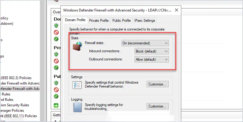 firewall default rules