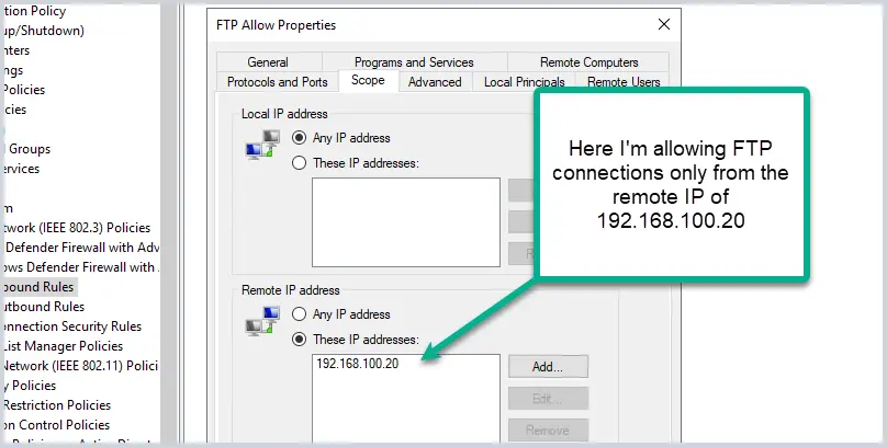 limit firewall rules