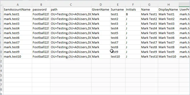 csv file bulk import powershell 