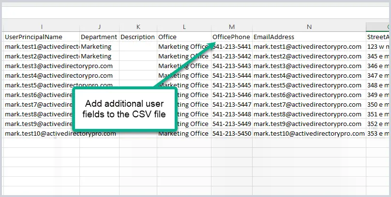 add additional user fields to the csv file