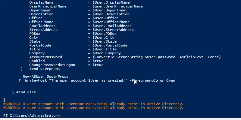 powershell console output