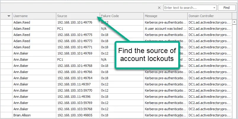 troubleshoot account lockouts