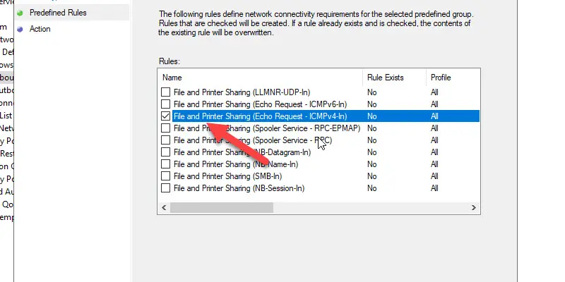 icmpv4 in rule