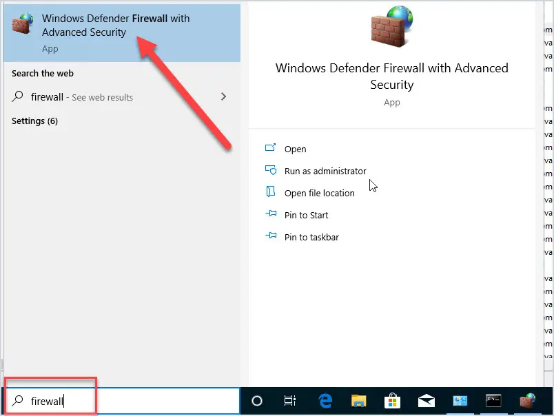 open windows defender firewall