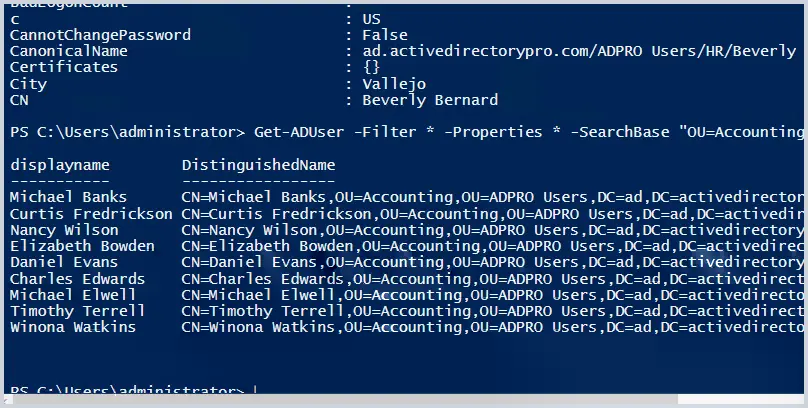 export users from ou powershell