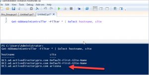 get domain controller name powershell