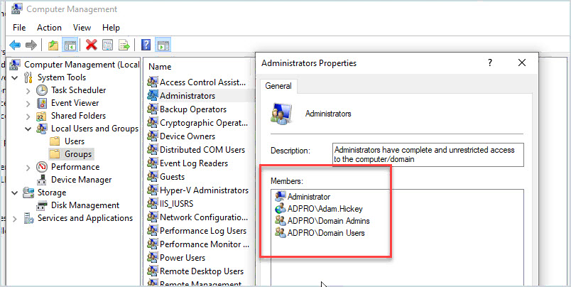 local administrators groups