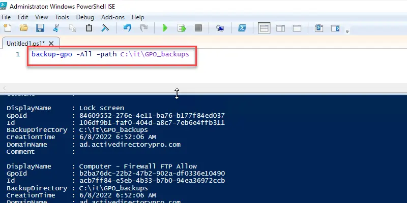 backup all gpos with powershell