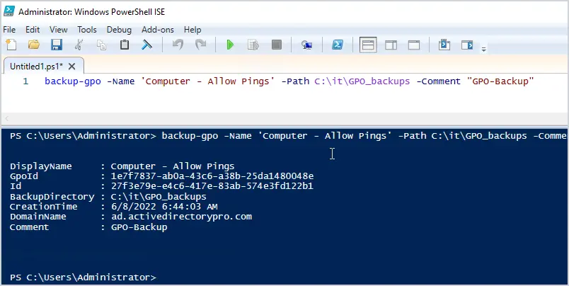 gpo backup using powershell