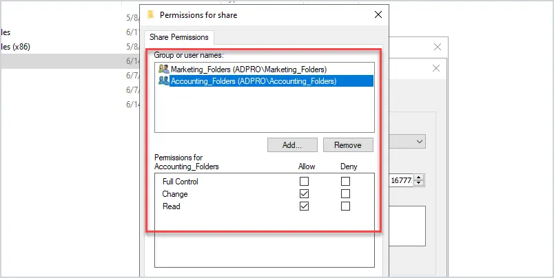 share permissions use groups 