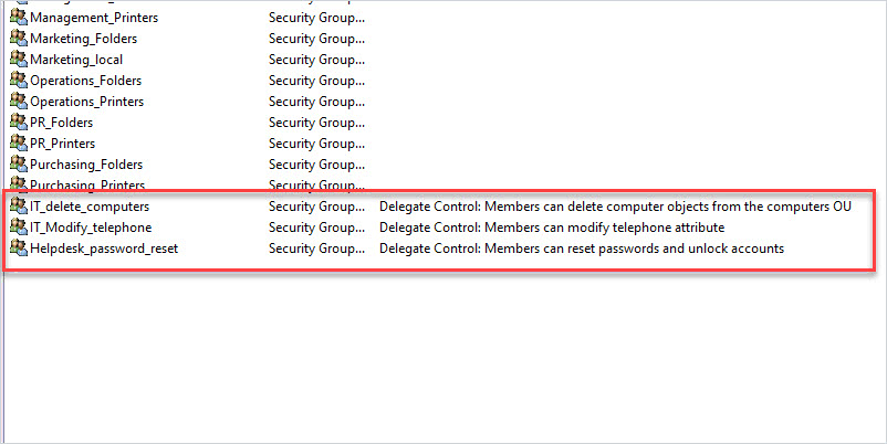 active directory group names