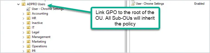 gpo linked to organizational unit