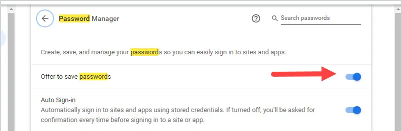 Turn off the built-in password manager in your browser