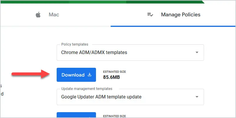 download chrome admx templates