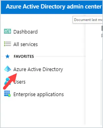 click on azure active directory admin center