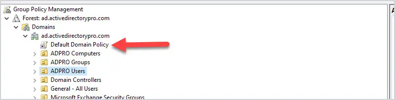 default domain policy gpo